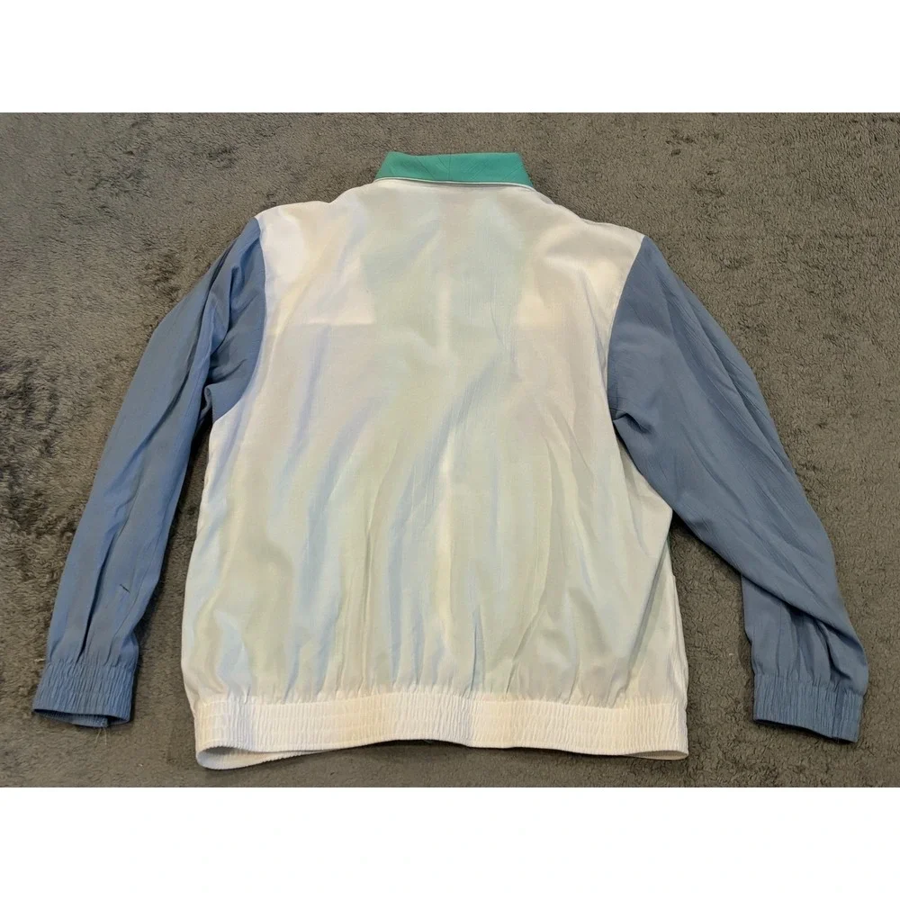 VTG Alfred Dunner Jacket Womens 10 Multicolor Zip Windbreaker 80s 90s Colorblock